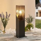 Lucande Sokkellamp Fiola, 40 cm, antraciet, IP54