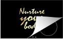 Merkloos KitchenYeah® Inductie beschermer 77x51 cm - Quotes - Gezond - Goud - Inductiebeschermer