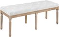 HOMCOM Banc de bout de lit - Tissu aspect lin - 117x40x48cm - Crème