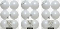 Decoris Kerstballen - 18x st - wit - D8 cm - kunststof - mat/glans