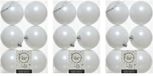 Decoris Kerstballen - 18x st - wit - D8 cm - kunststof - mat/glans