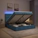 vidaXL Ottomaans Bed met Matras en LED Donkerblauw 200 x 200 cm