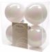 Decoris Kerstballen - 8x st - wit parelmoer - 10 cm - kunststof