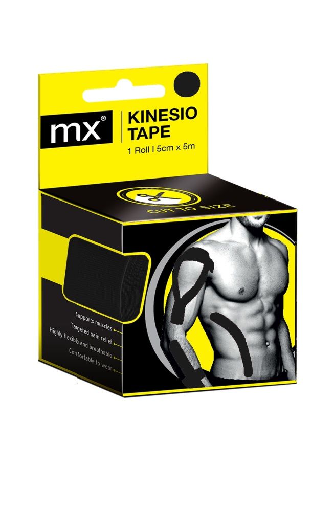 MX Health Kinesio Tape Black 5cmx5m