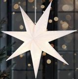 BRUBAKER 3D Kerstster om op te Hangen - LED Papieren Ster met Timer - 60 cm