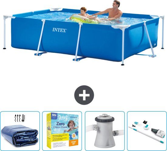 Intex Rechthoekig Frame Zwembad - 260 x 160 x 65 cm - Blauw - Compleet Pakket