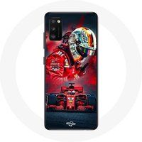 Maniacase Case voor Samsung Galaxy A41 Formula 1 Sebastian Vettel F1 Driver Rood