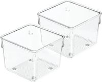 Famanu – Kleine lade-organizer set van 2, transparante kunststof opbergbakken voor accessoires en badkamer