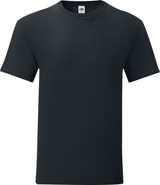 Fruit Of The Loom Iconic T Heren T-shirt - zwart - M