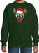 Bellatio Decorations Kersttrui/Sweater voor Kinderen - Rudolf Gezicht - Rendier - Groen - Maat 152/164