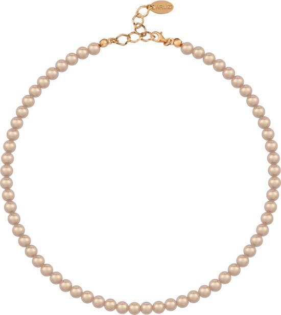 ARLIZI 1197 Parelketting - Dames - 925 Zilver RosÃ©verguld - 42 cm - 6 mm