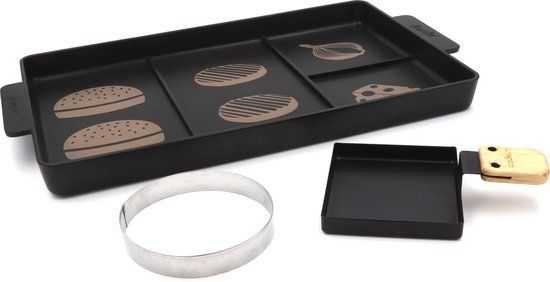 Cookut Grilplaat voor Hamburger - Zwart - Aluminium - 40x23 cm