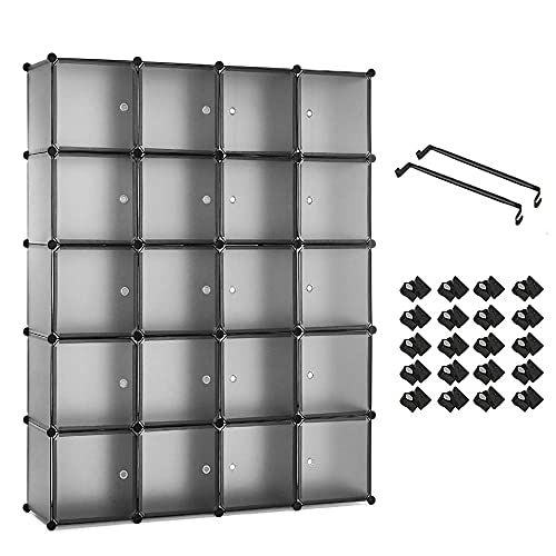 Meerveil Kledingkast - Steekrek van kunststof - Garderobekast - Grijs - 145 x 37 x 180 cm