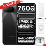 DOOGEE B10 Smartphone IP68 Waterdicht Android 16 6,63” Helio G100 7600mAh Batterij 48GB RAM(6+42) 256GB ROM Google Pay Ondersteunt