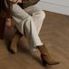 Manfield Femme Bottines en daim beige à talon - Taille 41