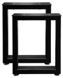 Pieds de table en métal, noirs, 30x40 cm, lot de 2, rectangulaires, robustes