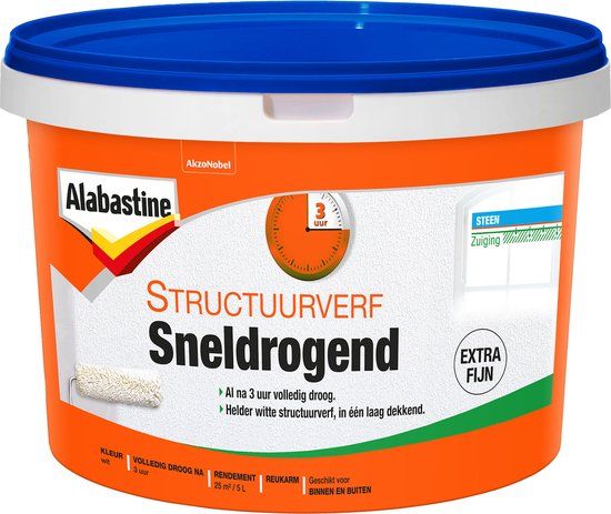 Alabastine Structuurverf Sneldrogend Fijn Wit (5 liter)