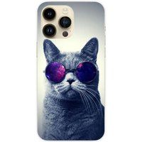 Apple iPhone 14 Pro Max Siliconen Hoesje - Kat met bril