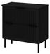 3xE living Meuble vasque Style 60 cm, noir, poignées noires, pieds noirs