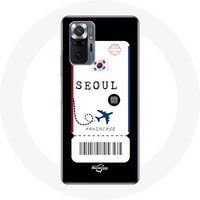 Maniacase Etui voor Xiaomi Redmi Note 10 Pro Air ticket Seoul Zuid-Korea