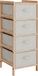 Vicco Bruno Meuble de salle de bain – 34,5 x 86 cm avec 4 tiroirs en tissu Beige
