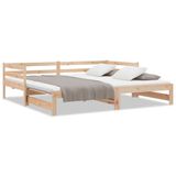 vidaXL Uitschuifbare Slaapbank Zonder Matras 80x200 cm Hout Naturel