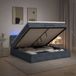 vidaXL Ottomaanse Bed met Matras en LED Donkergrijs 140 x 190 cm