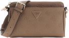 GUESS Cresidia II Mini Xbody Top Zip Bag Cream White Logo crème