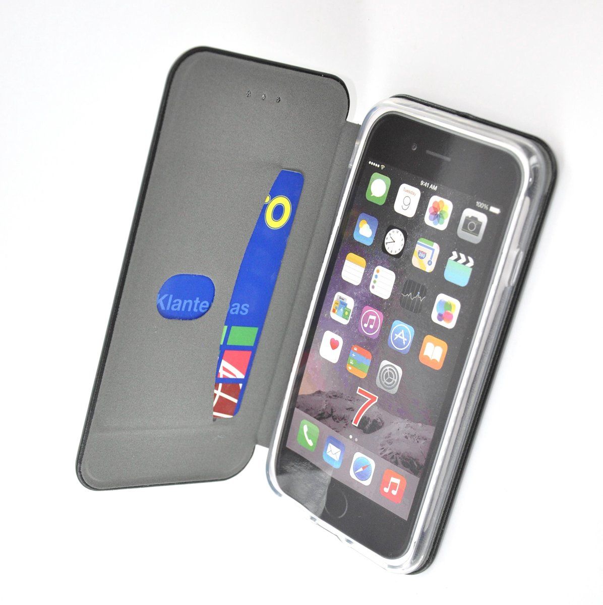pearlycase Zwarte slim booktype hoesje voor de iPhone 7