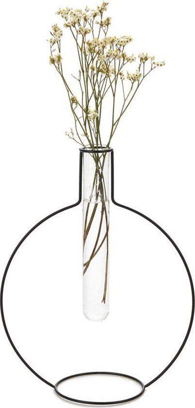 Balvi Silhouette XL Vase - Black - 27 x 21 x 10 cm - Round - Metal