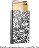 Ogon Designs Slider Pasjeshouder - 6 pasjes - Aluminium Creditcardhouder - RFID Anti-Skim - Keith Haring - Zwart-Wit