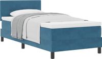 vidaXL Boxspringbed met hoofdeinde, donkerblauw, 80 x 200 cm, fluweel