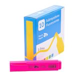 RAYLU PAPER Fluorescerende markeerstiften met afgeschuinde punt, 10 stuks, markeerstiften met lijnbreedte van 2-5 mm, fluorescerende markers voor organisatie (roze)