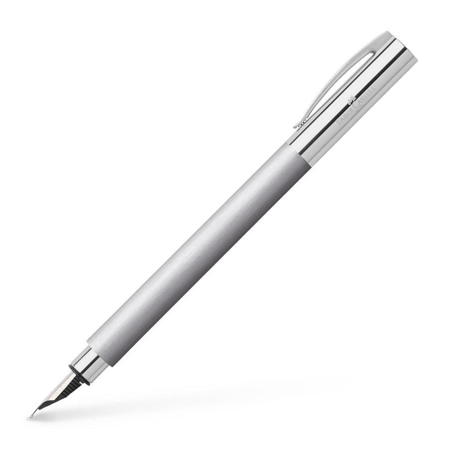 Faber-Castell Ambition Metal Vulpen - Chrome, Silver - Medium Nib