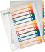 Leitz 12940000 A4 register, 20 tabbladen, omslag beschrijfbaar, extra breed, PP, multicolore A Ciffres 1-12 Couleur/Transparent