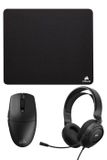 Corsair Ensemble bestaande uit: Souris, muismat en Corsair MM100 + M55-WIRELESS + HS35 V2 stereo headset