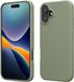 kwmobile telefoonhoesje geschikt voor Apple iPhone 16 - Hoesje met siliconen coating - Smartphone case in grijsgroen