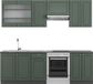 Vicco Fame-Line Unité de cuisine complète – 240 cm, WB Anthracite Vert-Or Style champêtre/Anthracite