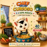 Chef Loki Curioso e a Sopa Mágica: Um divertido livro para colorir com 40 desenhos cheios de amizade, criatividade e magia