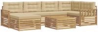 vidaXL - Buiten - bank - set - 7 - st - Wit - en - Beige