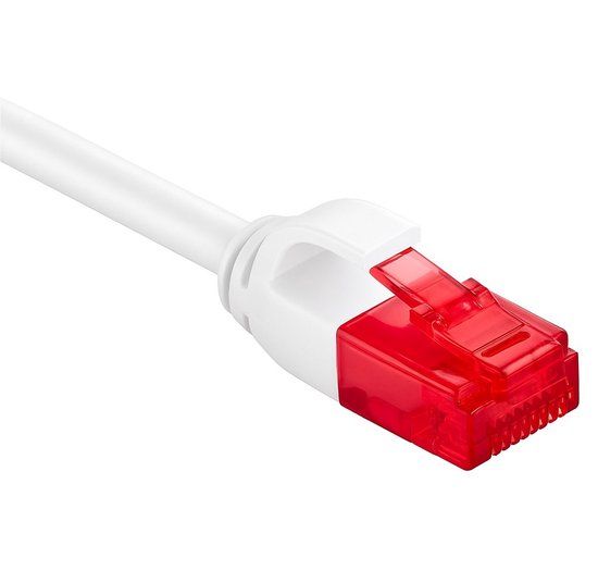 Goobay U/UTP CAT6 Gigabit slimline netwerkkabel / wit - 1 meter