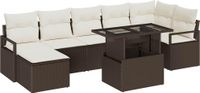 vidaXL Tuinbank Set 8-Persoons Bruin Polyrotan