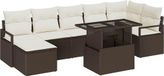 vidaXL Tuinbank Set 8-Persoons Bruin Polyrotan