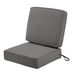 Classic Accessories Montlake Water-Resistant 25 x 25 x 5 Inch (seat)/25 x 22 x 4 Inch (back) Patio Cushion Set, Light Charcoal Grey, Chaise Lounge Cushions Outdoor