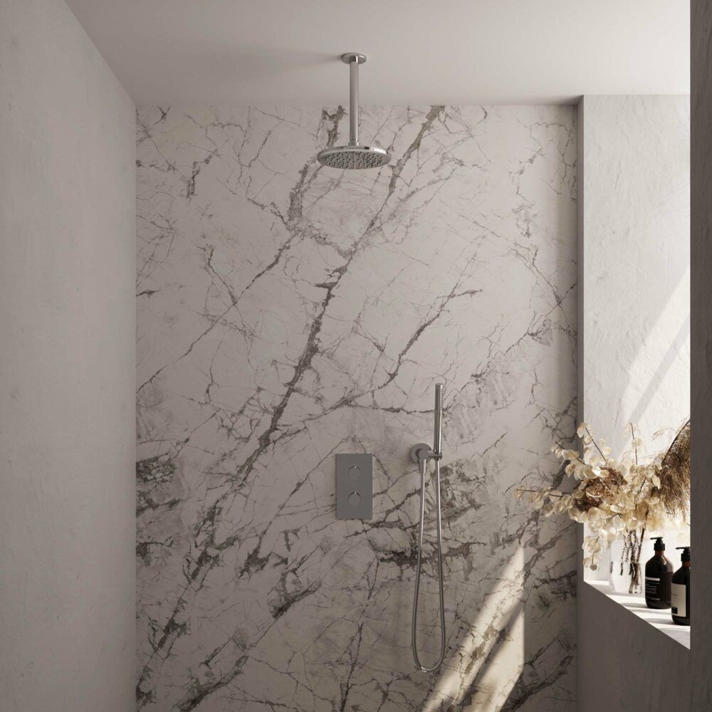 Brauer Chrome Carving thermostatische inbouw regendoucheset 20cm rond chroom