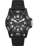 Timex Main Street 42 mm herenhorloge - zwarte siliconen band zwarte wijzerplaat zwarte kast TW5M61200