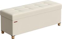 SONGMICS Opbergpoef – Opvouwbaar – 38x110x40 cm – Crèmewit