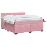 vidaXL Boxspringbed met matras Roze 160 x 200 cm Fluweel