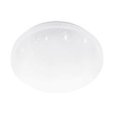 EGLO Pogliola-E Led-plafondlamp, sterrenhemel, met kristaleffect | badkamerlamp, afdekking van metaal en kunststof in wit, lamp voor badkamer, neutraal wit, IP44, Ø 26 cm