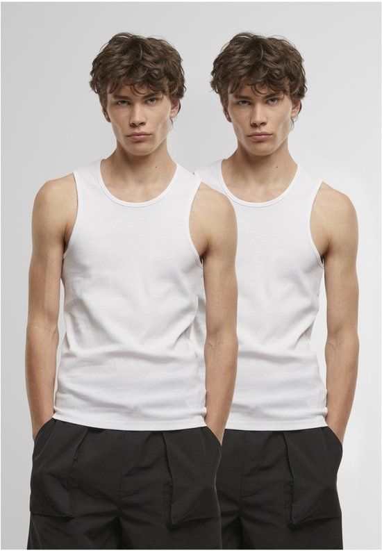 Urban Classics Ribbed Undershirt 2Pack Tanktop 4XL Wit